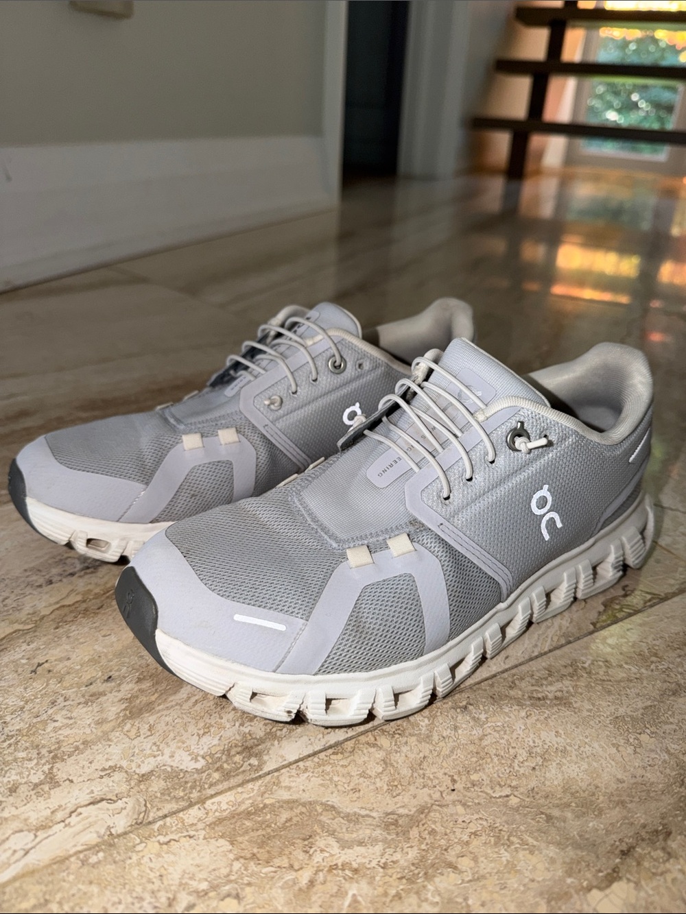 On Running women's Cloud Sneakers in Light Gray and White